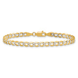 14k 4.3mm Semi-solid with Rhodium PavÃ© Curb Chain