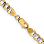 14k 5.2mm Semi-solid with Rhodium PavÃ© Curb Chain