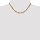 14k 5.2mm Semi-solid with Rhodium PavÃ© Curb Chain