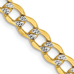 14k 5.2mm Semi-solid with Rhodium PavÃ© Curb Chain