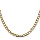 14k 5.2mm Semi-solid with Rhodium PavÃ© Curb Chain