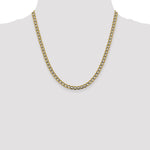 14k 5.2mm Semi-solid with Rhodium PavÃ© Curb Chain