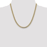 14k 5.2mm Semi-solid with Rhodium PavÃ© Curb Chain