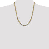14k 5.2mm Semi-solid with Rhodium PavÃ© Curb Chain