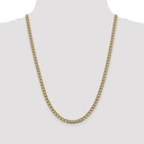 14k 5.2mm Semi-solid with Rhodium PavÃ© Curb Chain