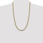 14k 5.2mm Semi-solid with Rhodium PavÃ© Curb Chain