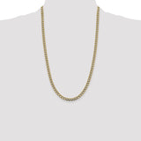 14k 5.2mm Semi-solid with Rhodium PavÃ© Curb Chain