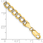 14k 5.2mm Semi-solid with Rhodium PavÃ© Curb Chain