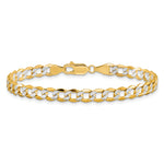 14k 5.2mm Semi-solid with Rhodium PavÃ© Curb Chain
