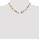 14k 6.75mm Semi-solid with Rhodium PavÃ© Curb Chain