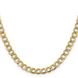 14k 6.75mm Semi-solid with Rhodium PavÃ© Curb Chain