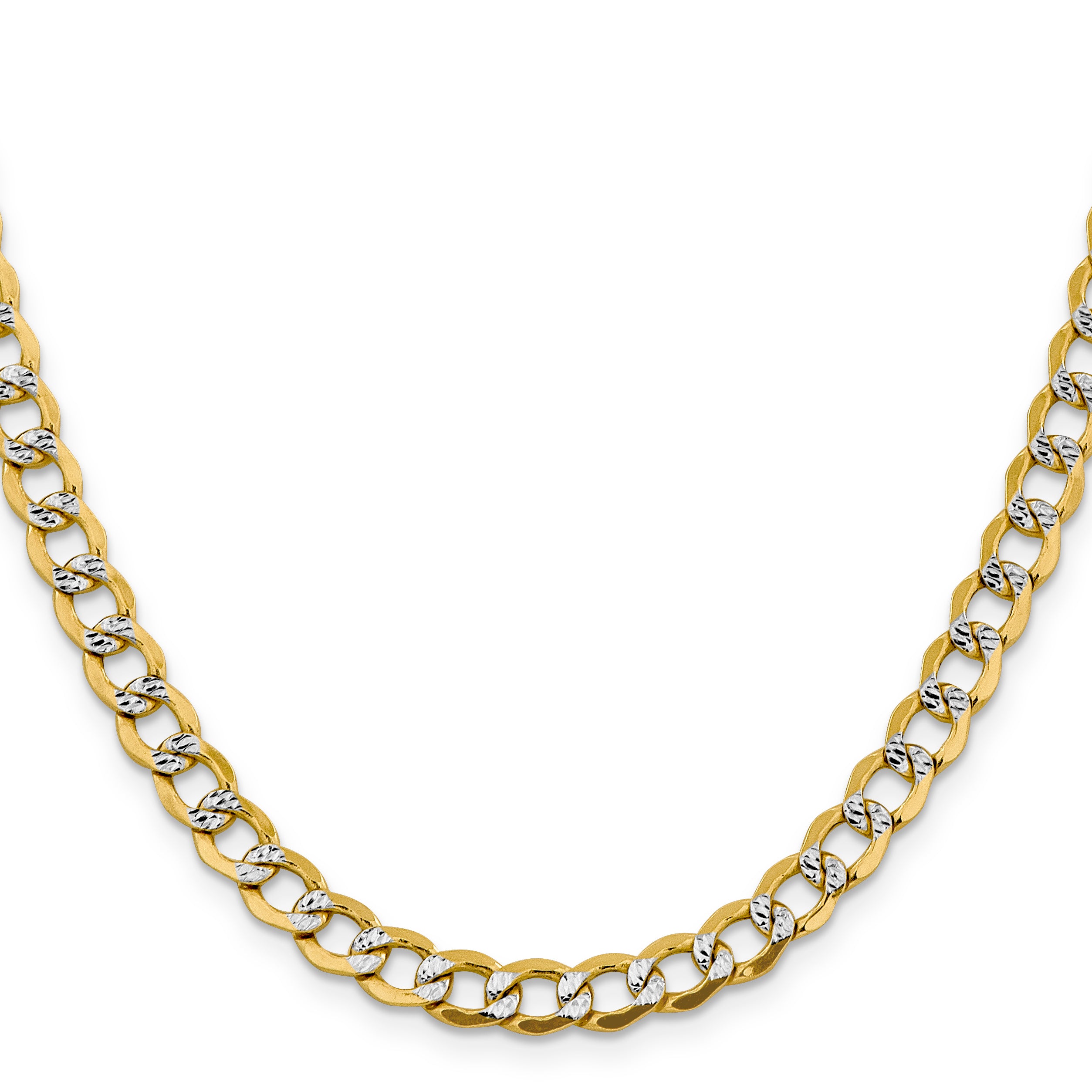 14k 6.75mm Semi-solid with Rhodium PavÃ© Curb Chain