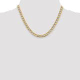 14k 6.75mm Semi-solid with Rhodium PavÃ© Curb Chain
