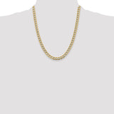 14k 6.75mm Semi-solid with Rhodium PavÃ© Curb Chain