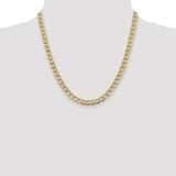 14k 6.75mm Semi-solid with Rhodium PavÃ© Curb Chain