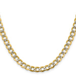 14k 6.75mm Semi-solid with Rhodium PavÃ© Curb Chain