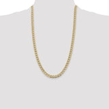 14k 6.75mm Semi-solid with Rhodium PavÃ© Curb Chain