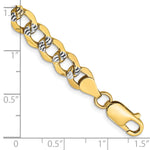 14k 6.75mm Semi-solid with Rhodium PavÃ© Curb Chain
