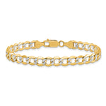 14k 6.75mm Semi-solid with Rhodium PavÃ© Curb Chain