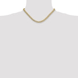 14k 7.1mm Semi-solid with Rhodium PavÃ© Curb Chain