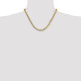 14k 7.1mm Semi-solid with Rhodium PavÃ© Curb Chain