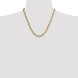 14k 7.1mm Semi-solid with Rhodium PavÃ© Curb Chain