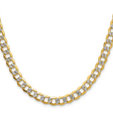 14k 7.1mm Semi-solid with Rhodium PavÃ© Curb Chain
