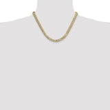 14k 7.75mm Semi-solid with Rhodium PavÃ© Curb Chain