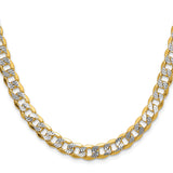 14k 7.75mm Semi-solid with Rhodium PavÃ© Curb Chain