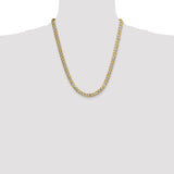 14k 7.75mm Semi-solid with Rhodium PavÃ© Curb Chain