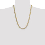 14k 7.75mm Semi-solid with Rhodium PavÃ© Curb Chain