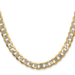 14k 7.75mm Semi-solid with Rhodium PavÃ© Curb Chain