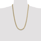 14k 7.75mm Semi-solid with Rhodium PavÃ© Curb Chain