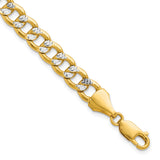 14k 7.75mm Semi-solid with Rhodium PavÃ© Curb Chain