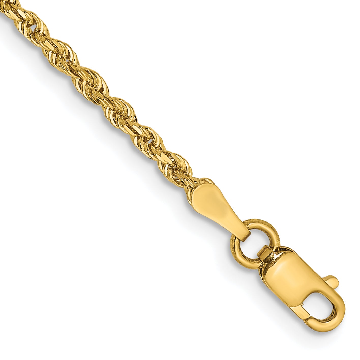 14k 2.0mm D/C Quadruple Rope Chain Anklet