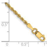 14k 2.0mm D/C Quadruple Rope Chain Anklet