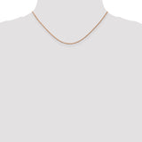 14k Rose Gold 1mm D/C Machine-made Rope Chain