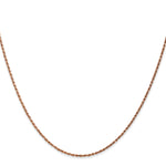 14k Rose Gold 1mm D/C Machine-made Rope Chain