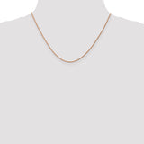 14k Rose Gold 1mm D/C Machine-made Rope Chain