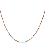 14k Rose Gold 1mm D/C Machine-made Rope Chain