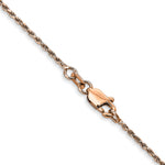 14k Rose Gold 1mm D/C Machine-made Rope Chain