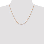 14k Rose Gold 1mm D/C Machine-made Rope Chain