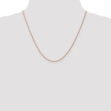 14k Rose Gold 1mm D/C Machine-made Rope Chain