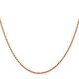 14k Rose Gold 1.5mm D/C Machine-made Rope Chain