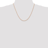 14k Rose Gold 1.5mm D/C Machine-made Rope Chain