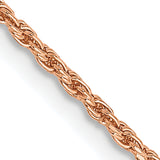 14k Rose Gold 1.5mm D/C Machine-made Rope Chain
