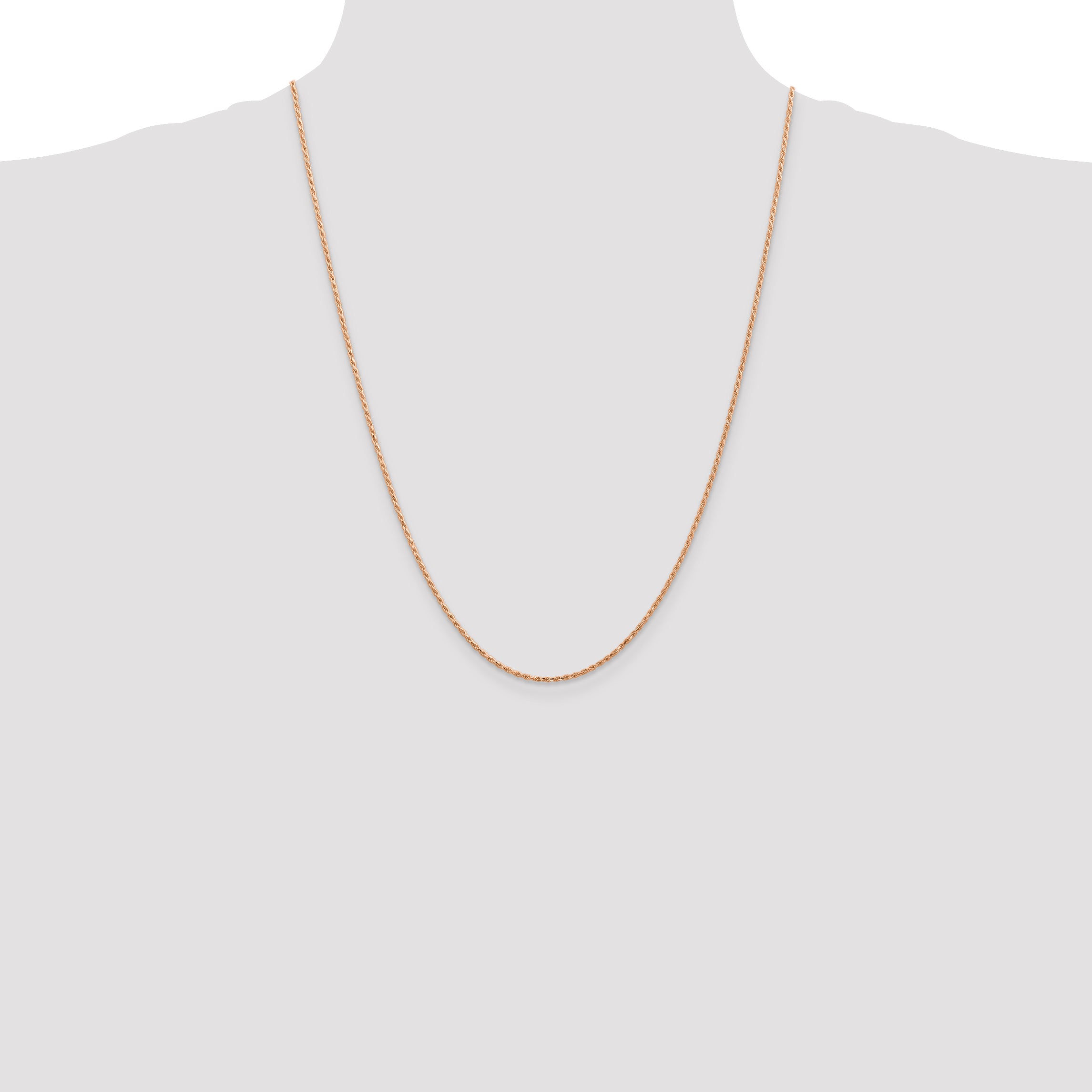 14k Rose Gold 1.5mm D/C Machine-made Rope Chain