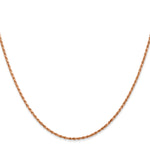 14k Rose Gold 1.5mm D/C Machine-made Rope Chain