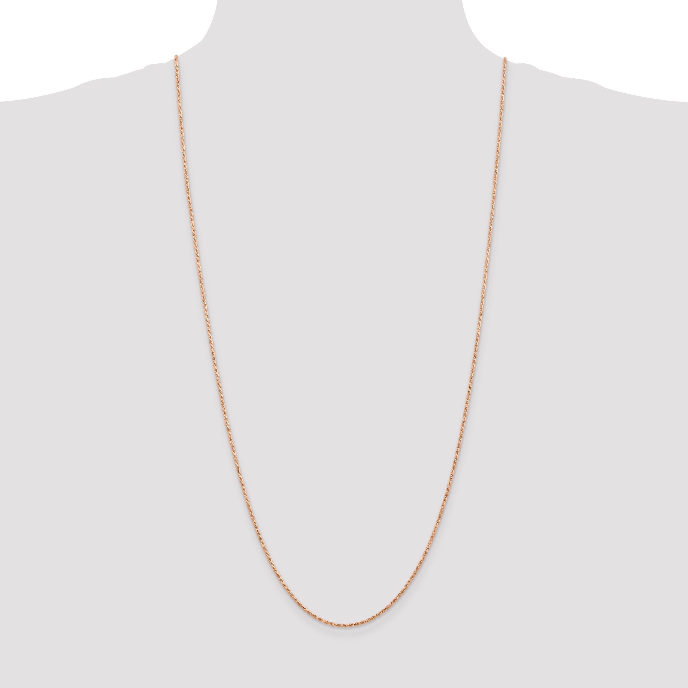 14k Rose Gold 1.5mm D/C Machine-made Rope Chain