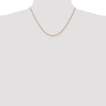 14k Rose Gold 1.8mm D/C Machine-made Rope Chain